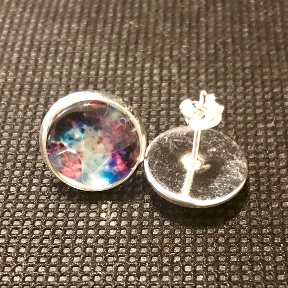 NWT Vibrant Galaxy Circle Earrings - Picture 2 of 8